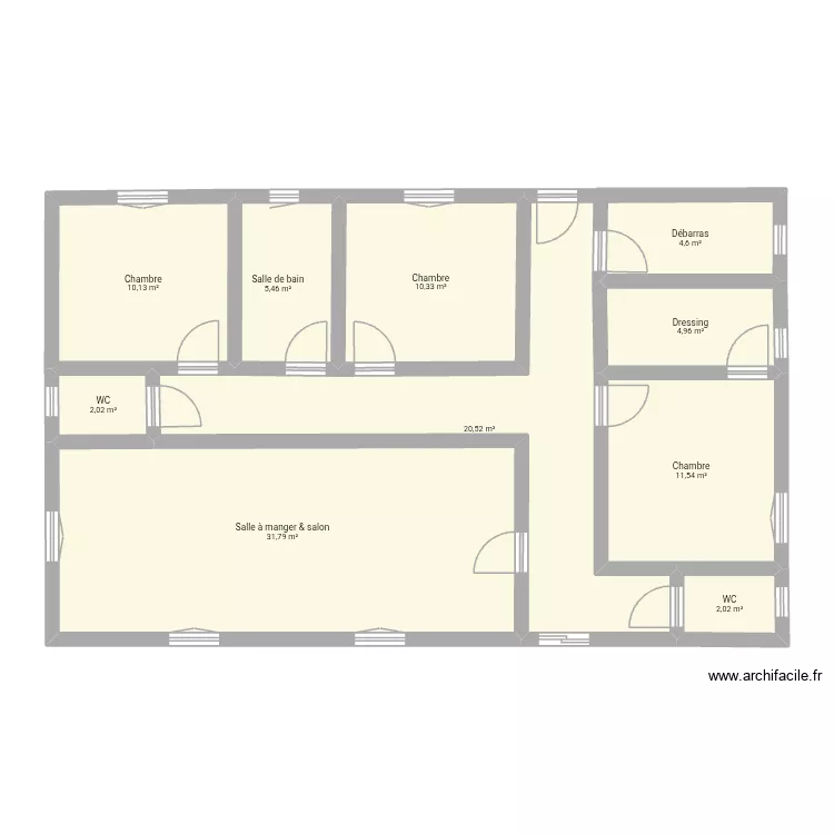 N&deg;1. Plan de 10  et 103 m²