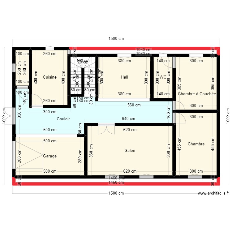 Plan de terrain 15m * 10m Client 26237929 V2. Plan de 12 pièces et 124 m2