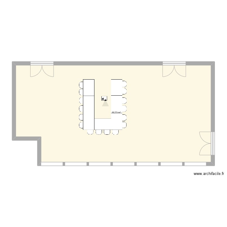 ttff. Plan de 1 pièce et 93 m2