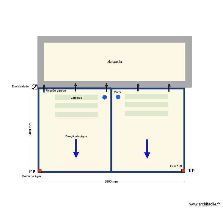 arouca. Plan de 3  et 29 m²