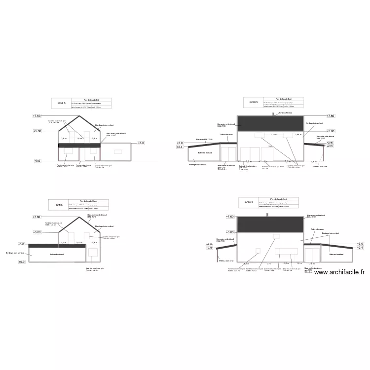 Plans de façade. Plan de 8 pièces et 226 m² Plans de façade. Plan de 8 pièces et 226 m²