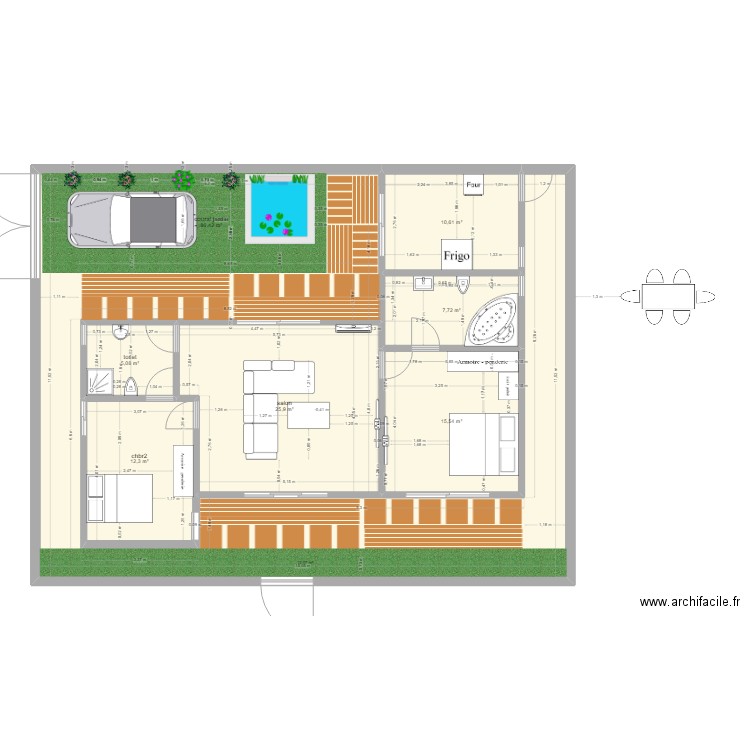 Maison. Plan de 7 pièces et 164 m2