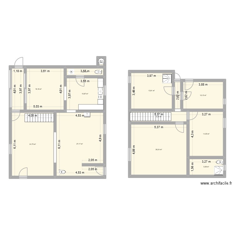 grandbois V3. Plan de 13 pièces et 161 m2