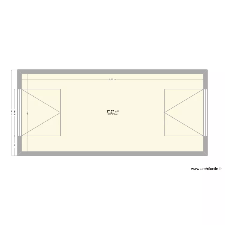 varennes. Plan de 1  et 37 m²