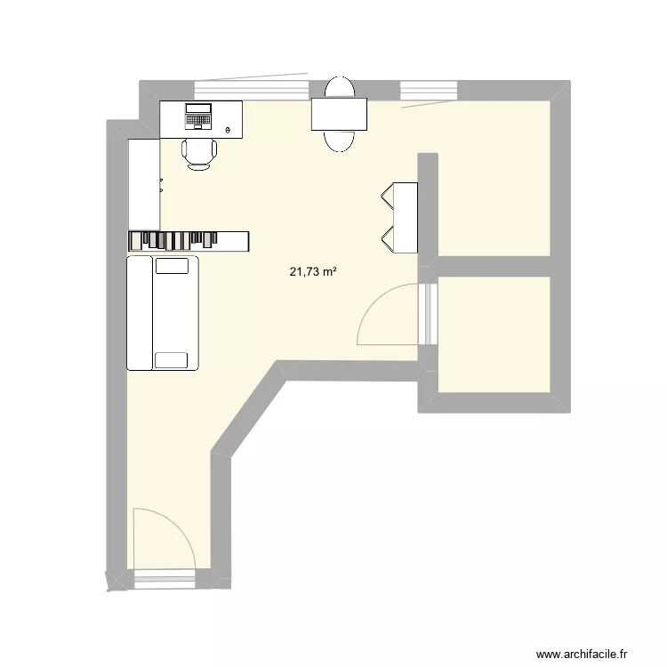 Plan – Appart studio 27 m2 – Par Leila1603 ️ | ArchiFacile