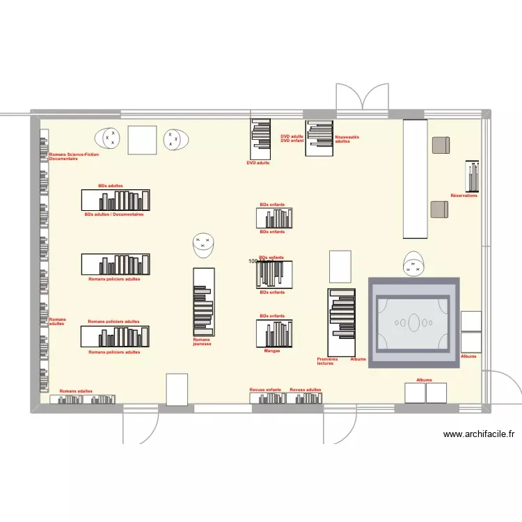 mediatheque v1 - final. Plan de 1 Pièce et 100 m² mediatheque v1 - final. Plan de 1 Pièce et 100 m²