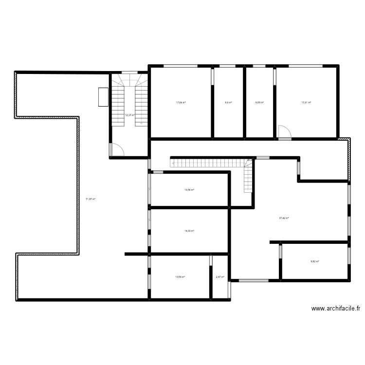 juge. Plan de 13 pièces et 248 m2