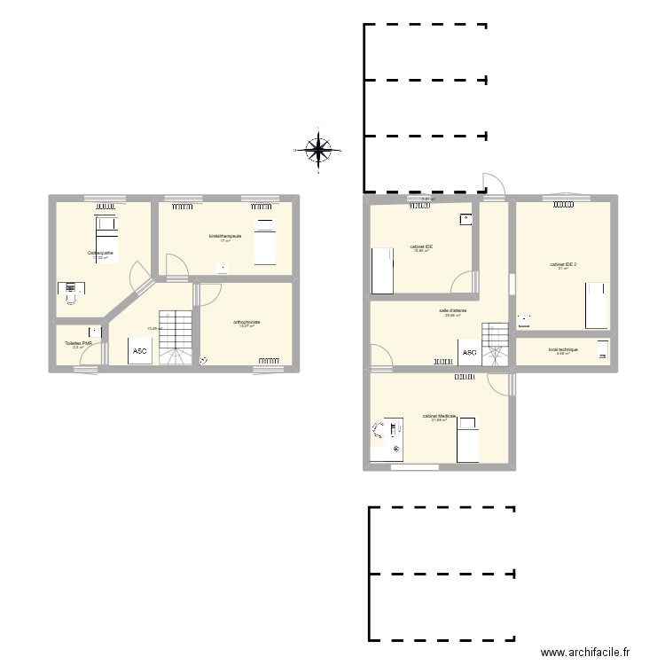 cabinet le croisic. Plan de 11 pièces et 146 m2