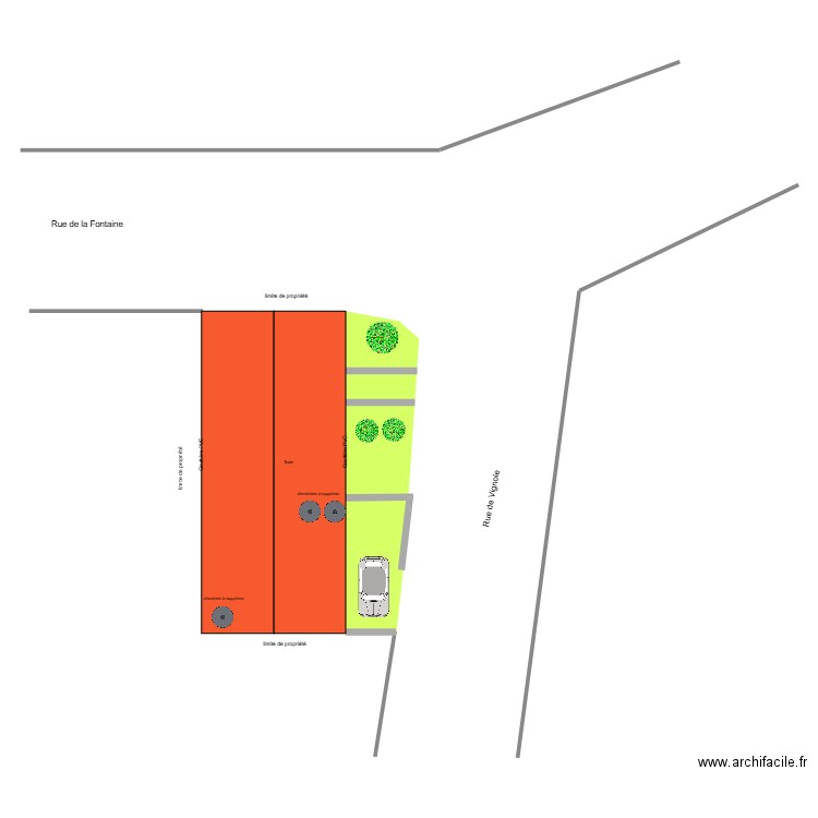 plan de masse existant pirey. Plan de 0 pièce et 0 m2