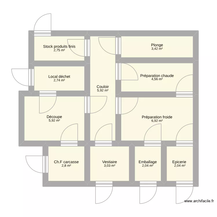 Plan Cazalé. Plan de 11 pièces et 42 m² Plan Cazalé. Plan de 11 pièces et 42 m²