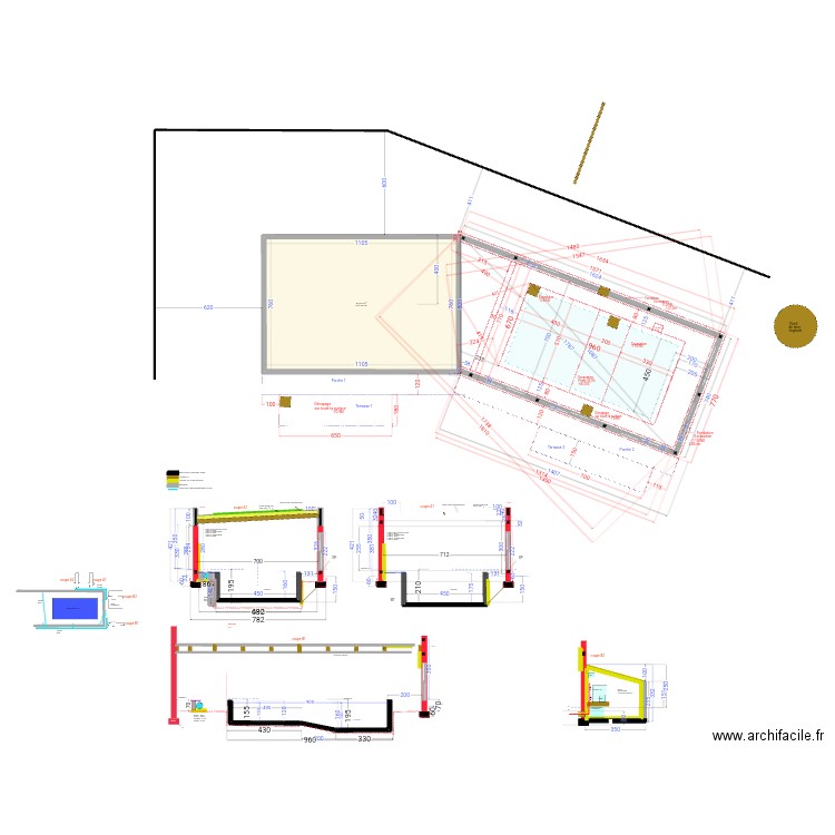 piscine béton mur brique  2024 v28 Terrassement. Plan de 0 pièce et 0 m2