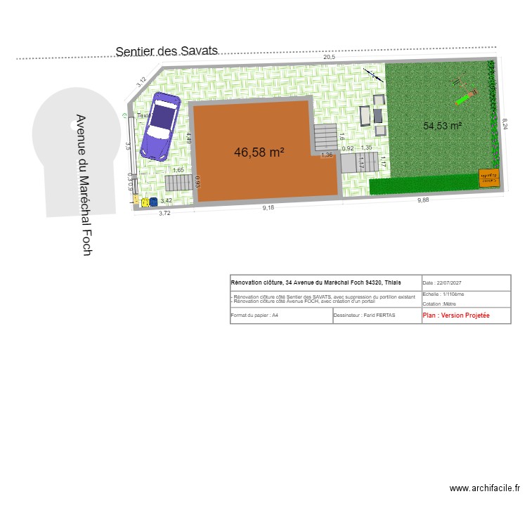 Cloture. Plan de 0 pièce et 0 m2