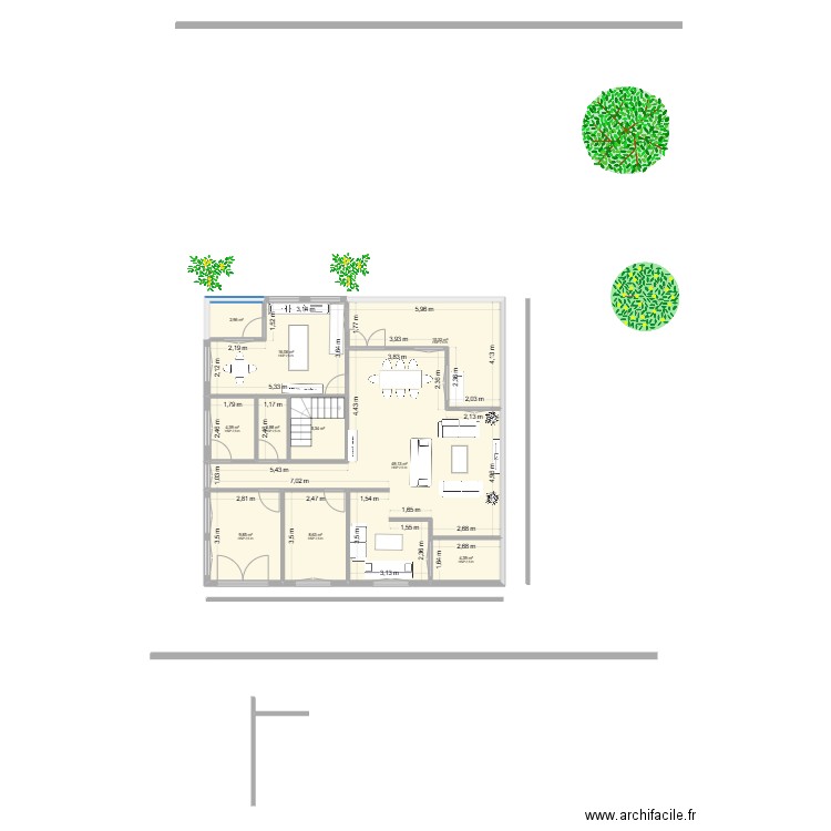 MAISON BIKONDO. Plan de 10 pièces et 119 m2