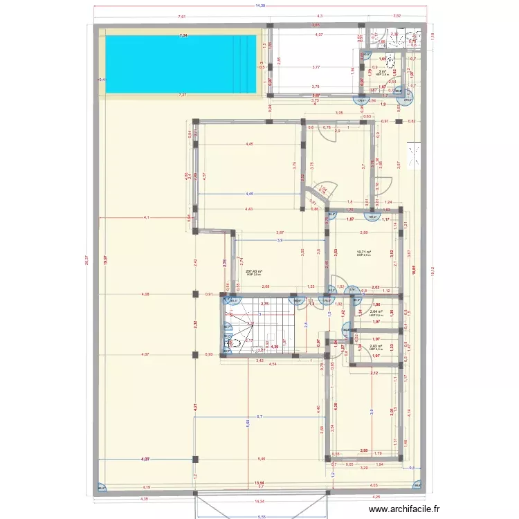 plan final- modification cusine. Plan de 11 Pièces et 338 m² plan final- modification cusine. Plan de 11 Pièces et 338 m²