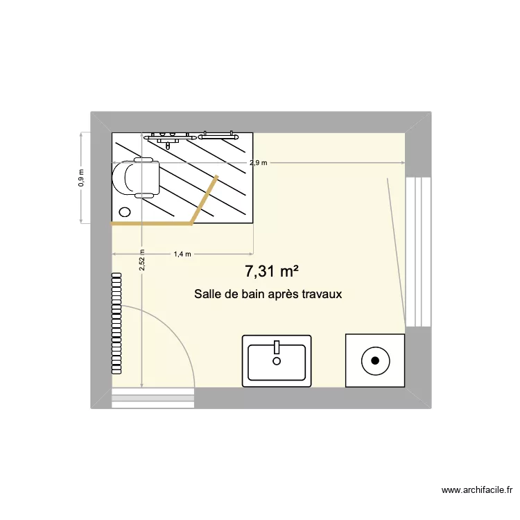 criant. Plan de 1  et 7 m²