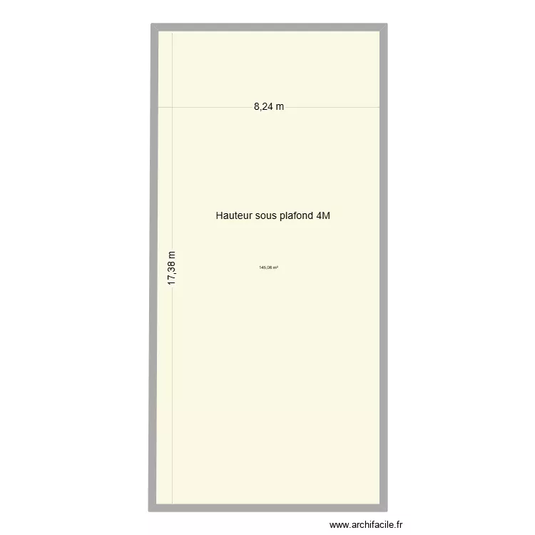 Salle des fetes evillers. Plan de 1  et 145 m²