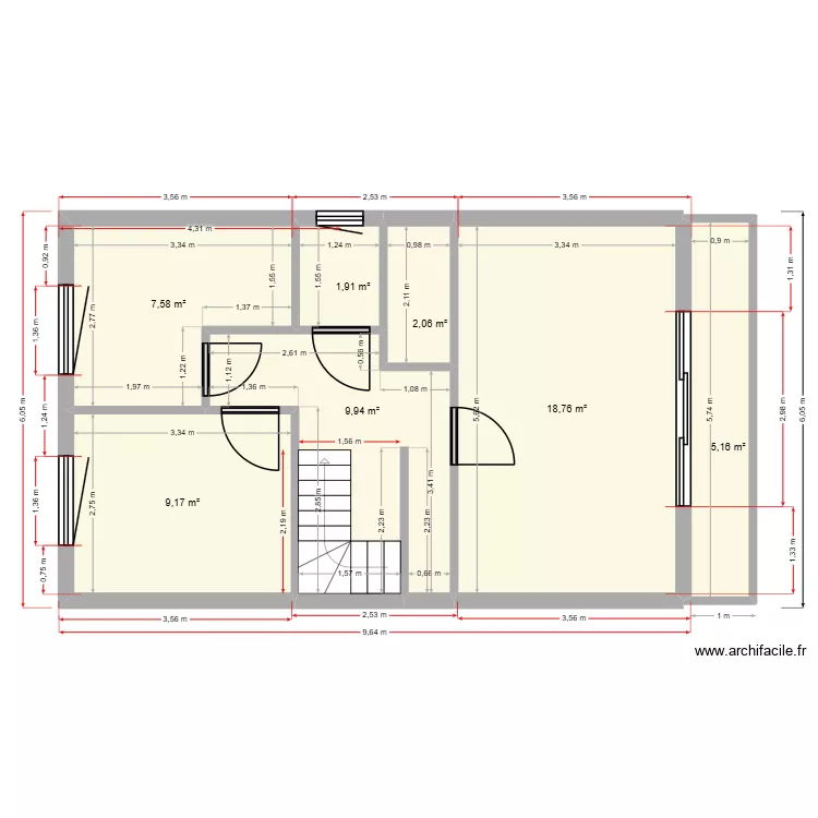 Plan étage. Plan de 7 et 55 m² Plan étage. Plan de 7 et 55 m²