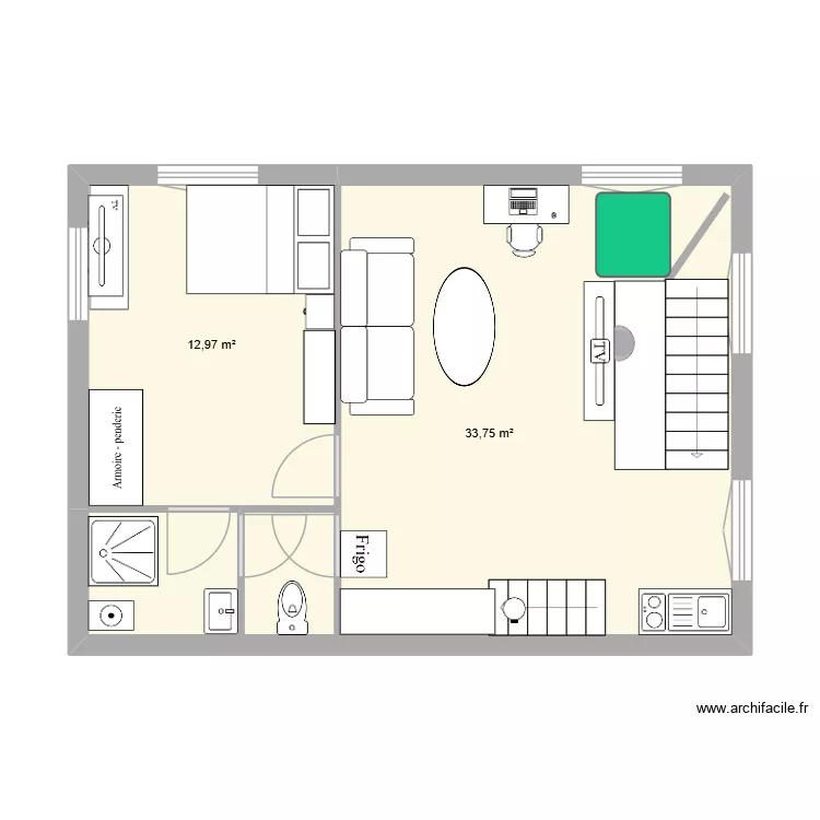 appart la palmyre v4. Plan de 2 et 47 m² appart la palmyre v4. Plan de 2 et 47 m²