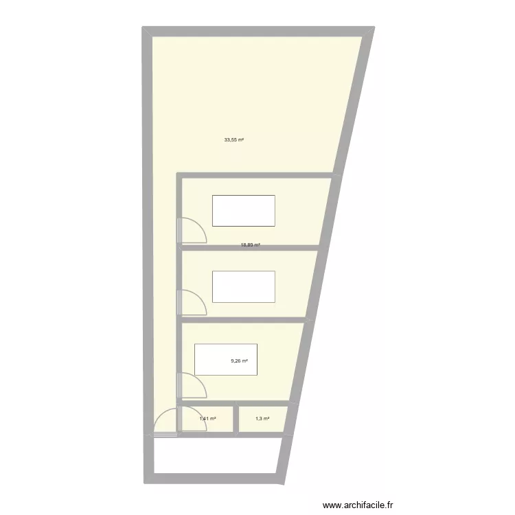 Projet cabinet 2. Plan de 5 et 64 m² Projet cabinet 2. Plan de 5 et 64 m²