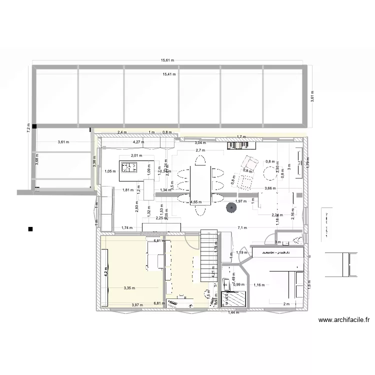 Obernai 1 modifi&eacute; TERRASSE. Plan de 1  et 29 m²