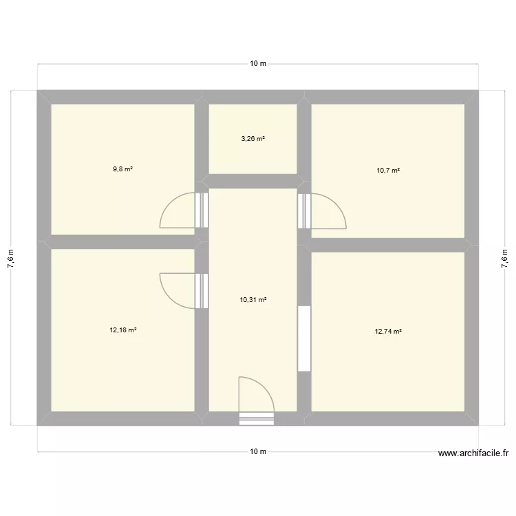 Maison. Plan de 6  et 59 m²