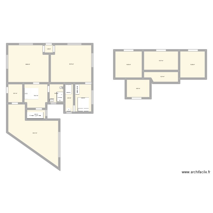 Plan Saint Malo. Plan de 15 pièces et 185 m2
