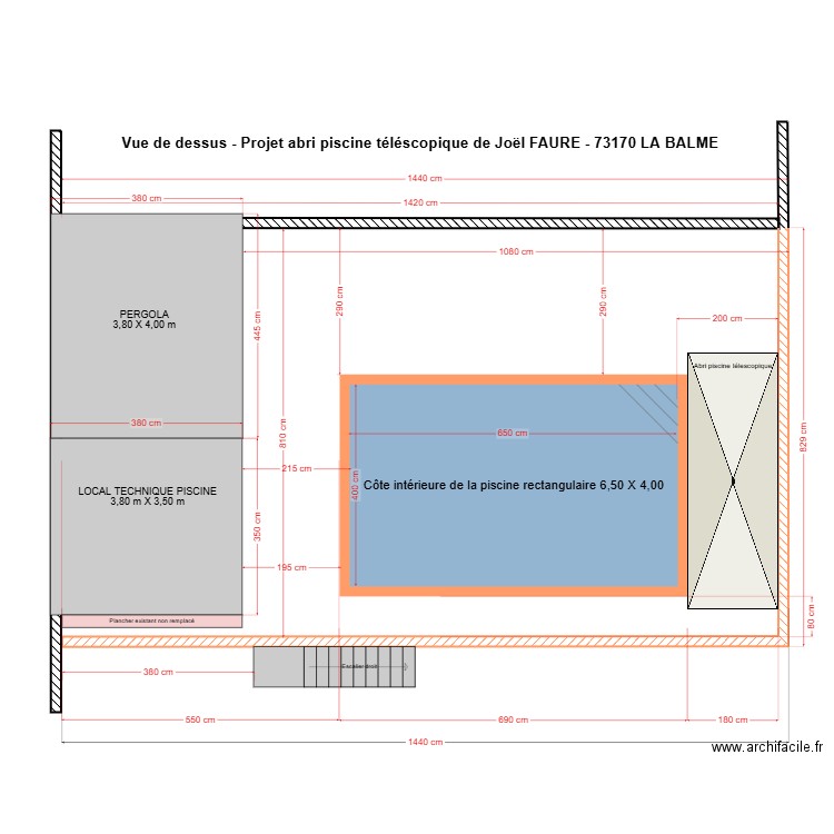 Travaux piscine. Plan de 0 pièce et 0 m2