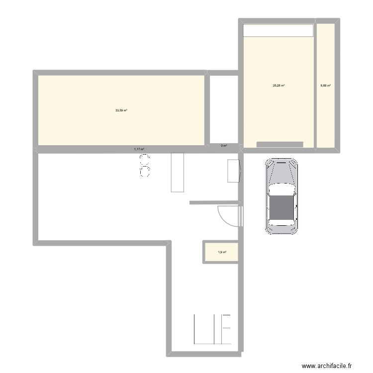 doudou 2. Plan de 6 pièces et 69 m2