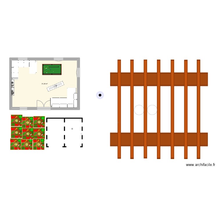 Redechesser. Plan de 1 pièce et 31 m2