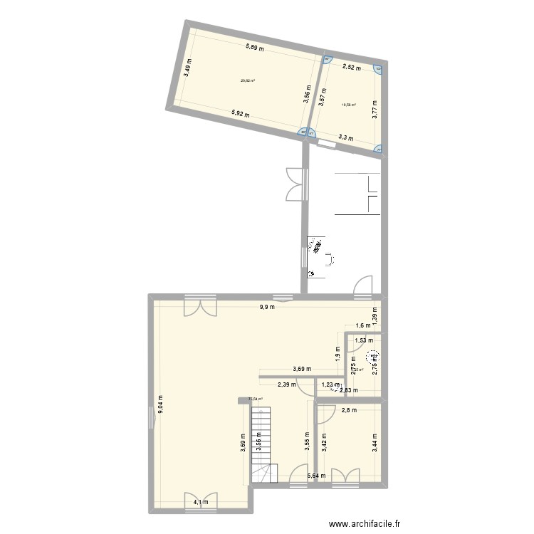 Ballan mimi. Plan de 4 pièces et 112 m2