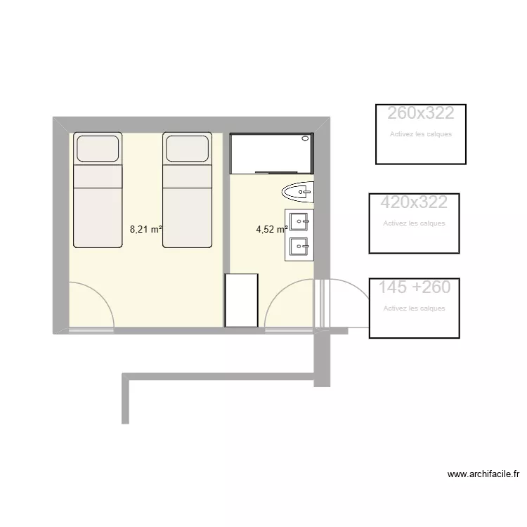 casa gala baño 2. Plan de 2 et 13 m² casa gala baño 2. Plan de 2 et 13 m²