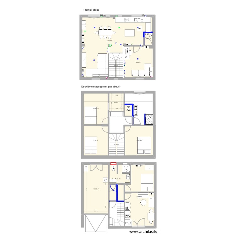 Pierre de Bayard 10 sdb appart autrement. Plan de 13 pièces et 143 m2