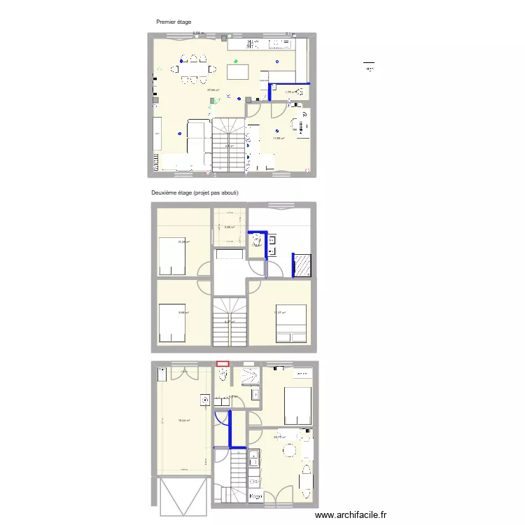 Pierre de Bayard 10 sdb appart autrement. Plan de 13  et 143 m²
