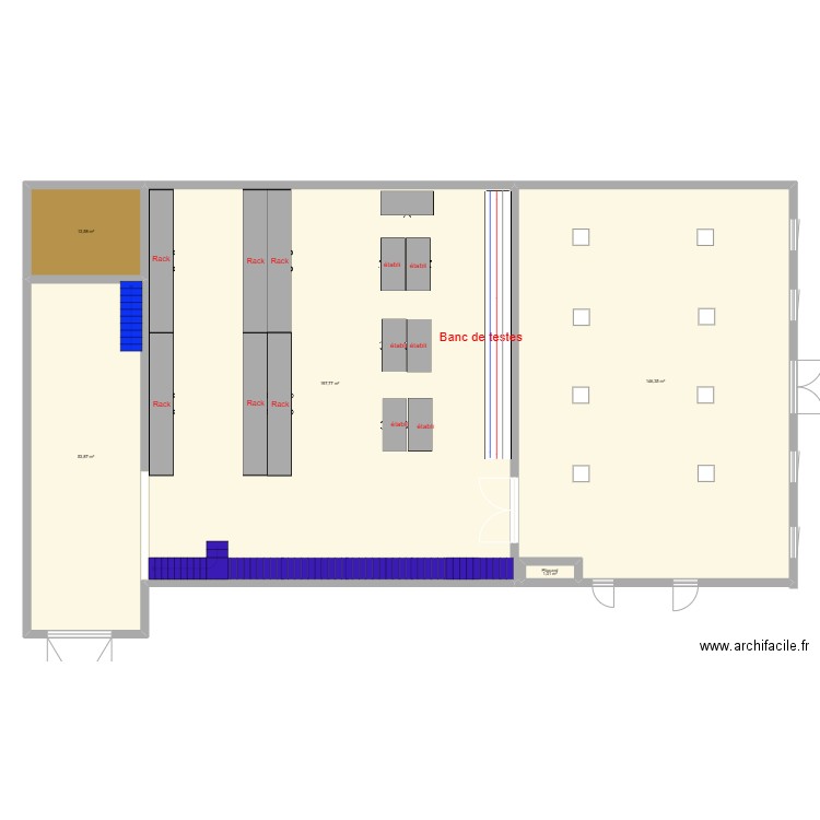 ebauche. Plan de 5 pièces et 413 m2