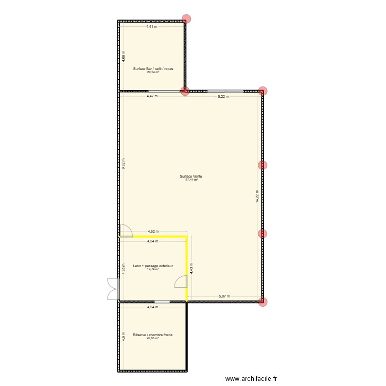 Le Petit Marché. Plan de 4 pièces et 179 m2