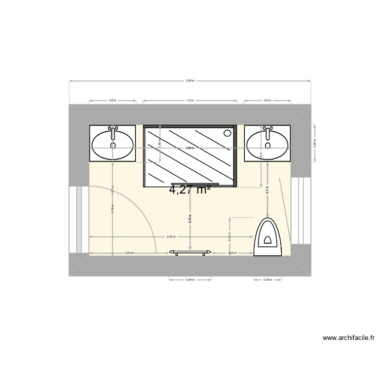 salle de bains 03. Plan de 0 pièce et 0 m2