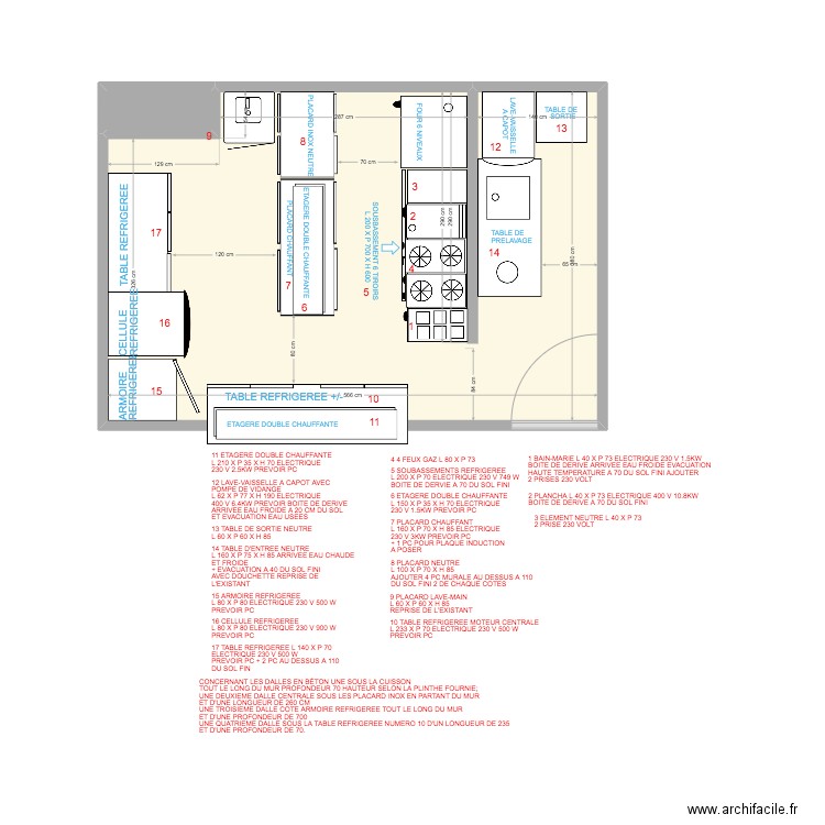 BISTROT GOURMAND. Plan de 2 pièces et 21 m2