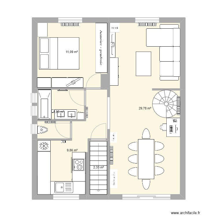 1er étage. Plan de 0 pièce et 0 m2