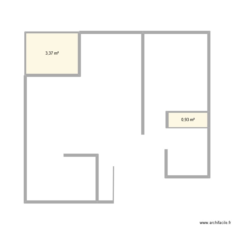 T2 LeCannet Campo. Plan de 2 pièces et 4 m2