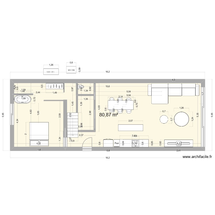 AMENAGEMENT SALON placo. Plan de 0 pièce et 0 m2