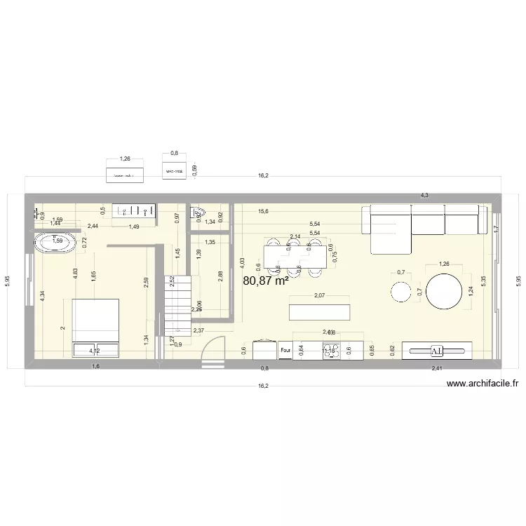 AMENAGEMENT SALON placo. Plan de 