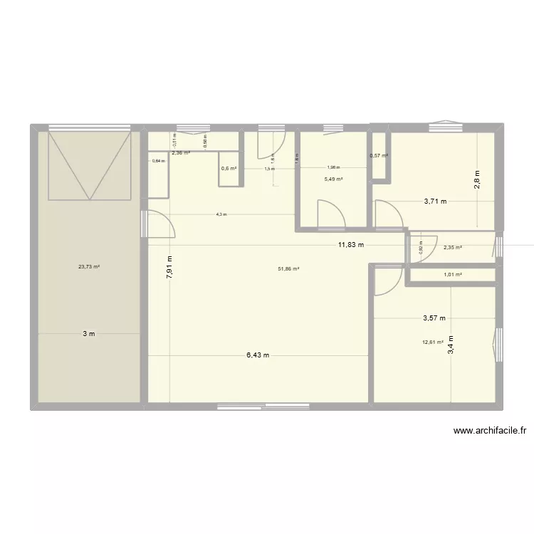 bernard. Plan de 9 pièces et 101 m²