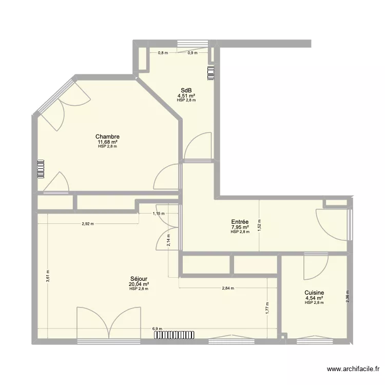 Valmy_Plan_Existant. Plan de 13  et 52 m²