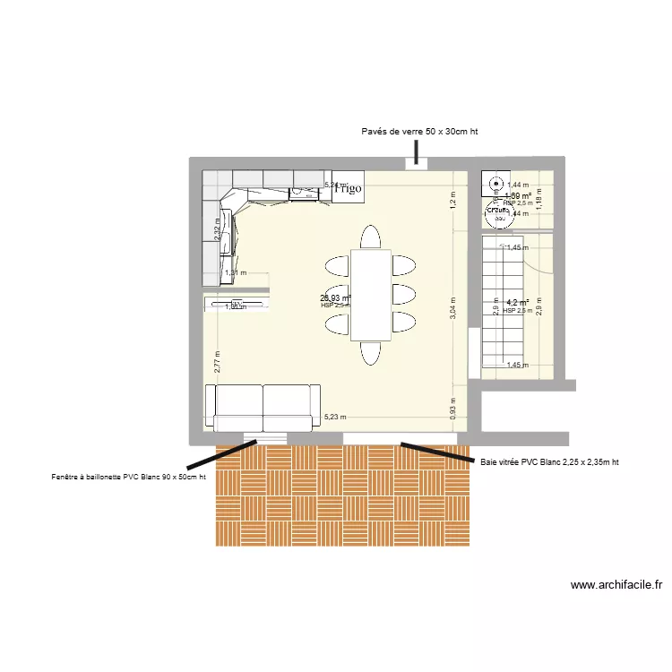 BATIMENT AUQUEMESNIL GITE ter meubl&eacute;. Plan de 