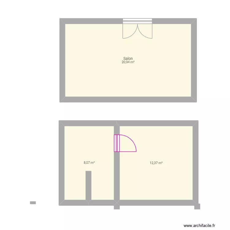mosess. Plan de 3 Pièces et 41 m²