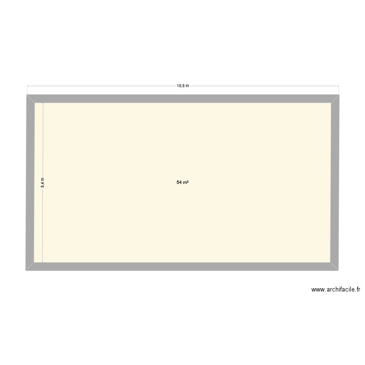 co anim. Plan de 1 pièce et 54 m2