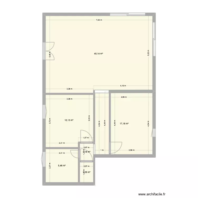 Projet maison transformée. Plan de 6 Pièces et 77 m² Projet maison transformée. Plan de 6 Pièces et 77 m²