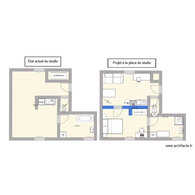 Studio Menetou. Plan de 6 pièces et 69 m²