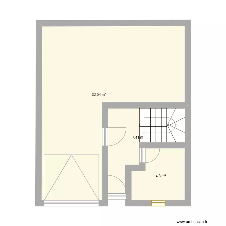 Plan 2. Plan de 3  et 45 m²