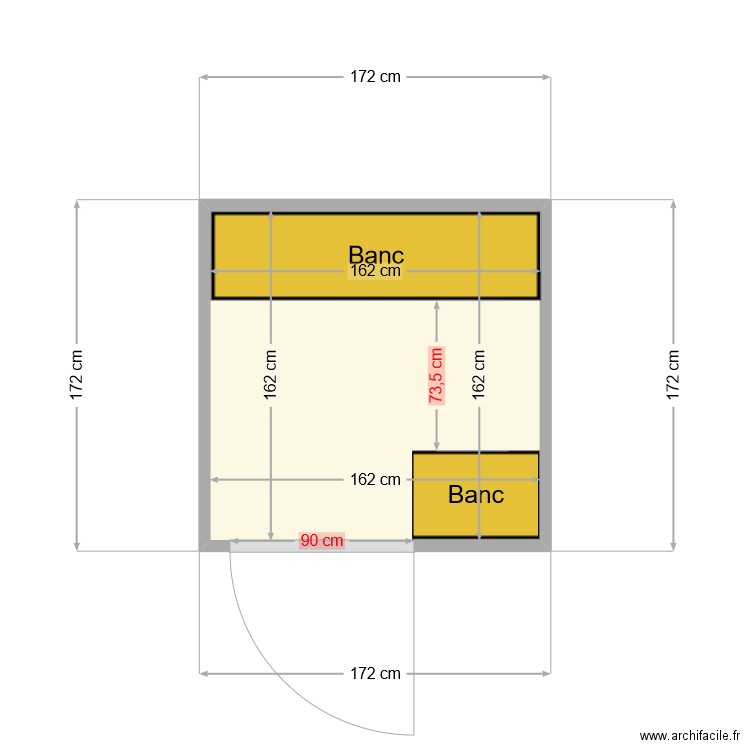 Rochetaillée - plan hammam. Plan de 1 pièce et 3 m2